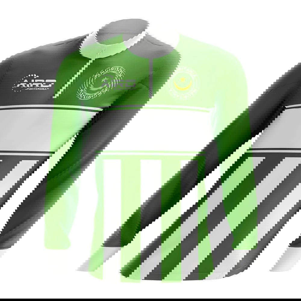 Mauritania Concept Football Half Zip Midlayer Top (Green-White)