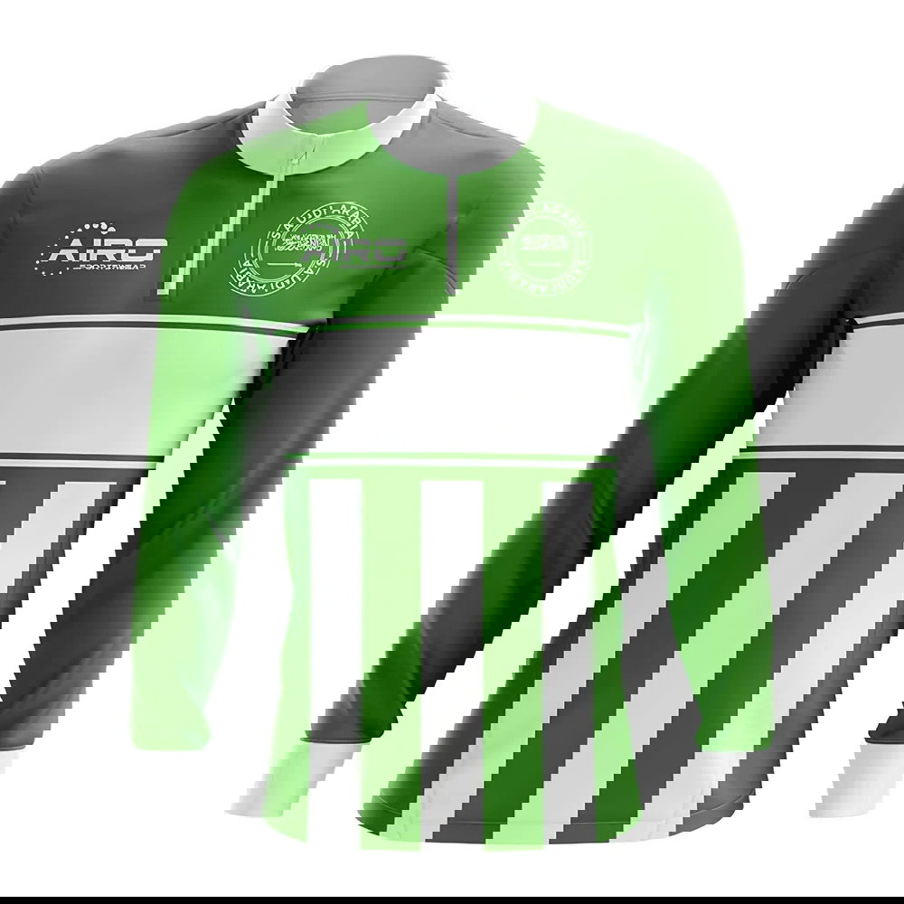 Saudi Arabia Concept Football Half Zip Midlayer Top (Green-White)