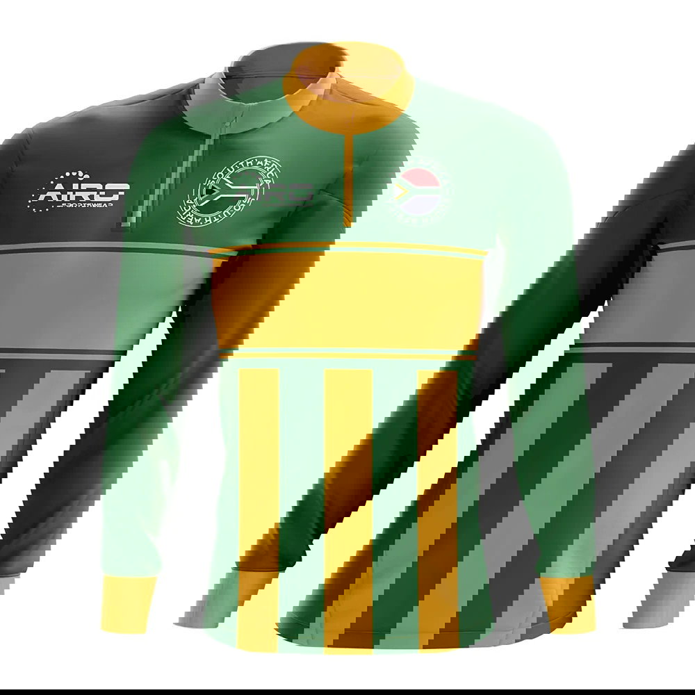 South Africa Concept Football Half Zip Midlayer Top (Green-Orange)