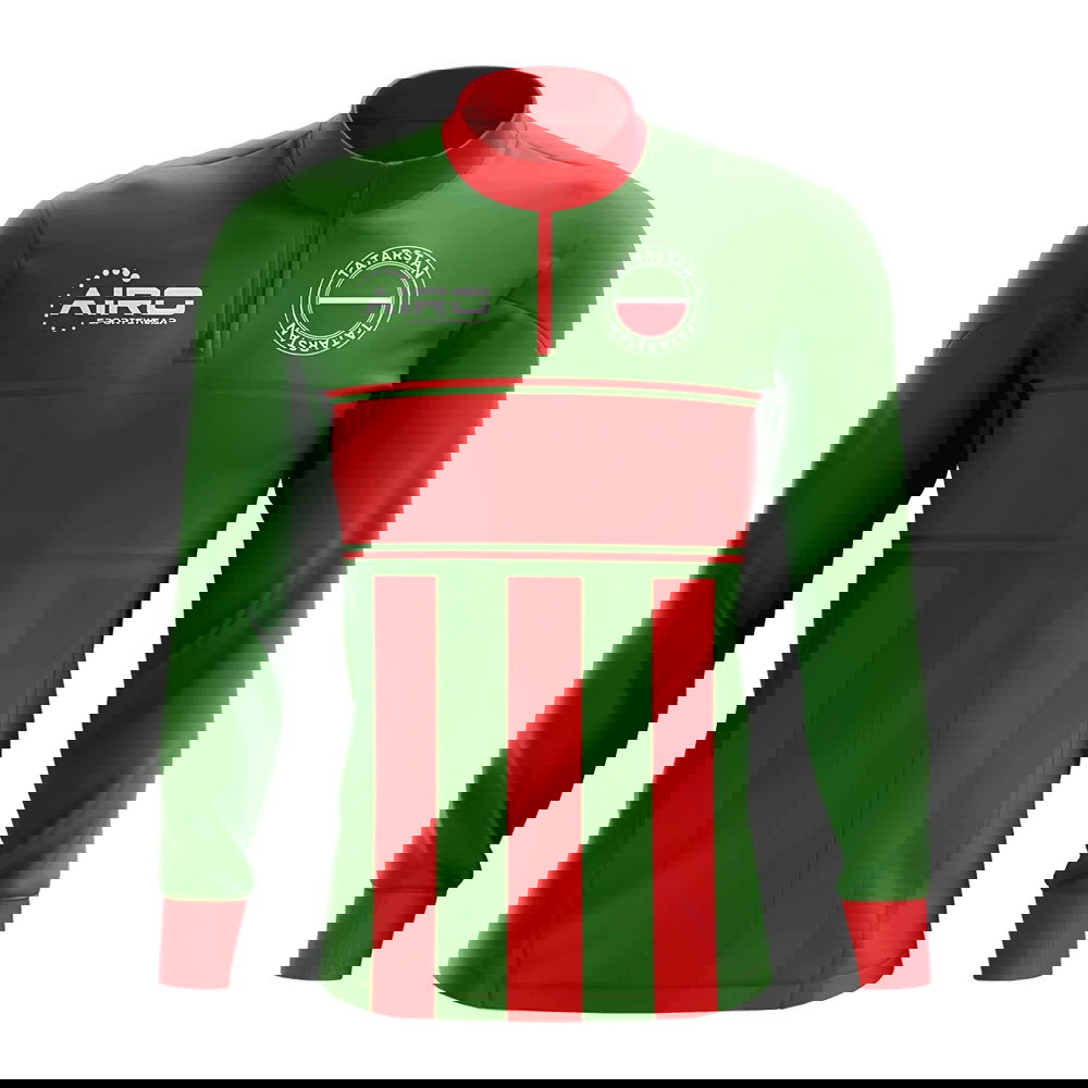 Tatarstan Concept Football Half Zip Midlayer Top (Green-Red)