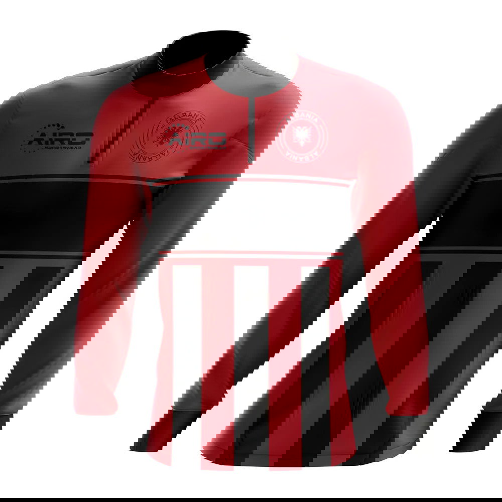 Albania Concept Football Half Zip Midlayer Top (Red-Black)
