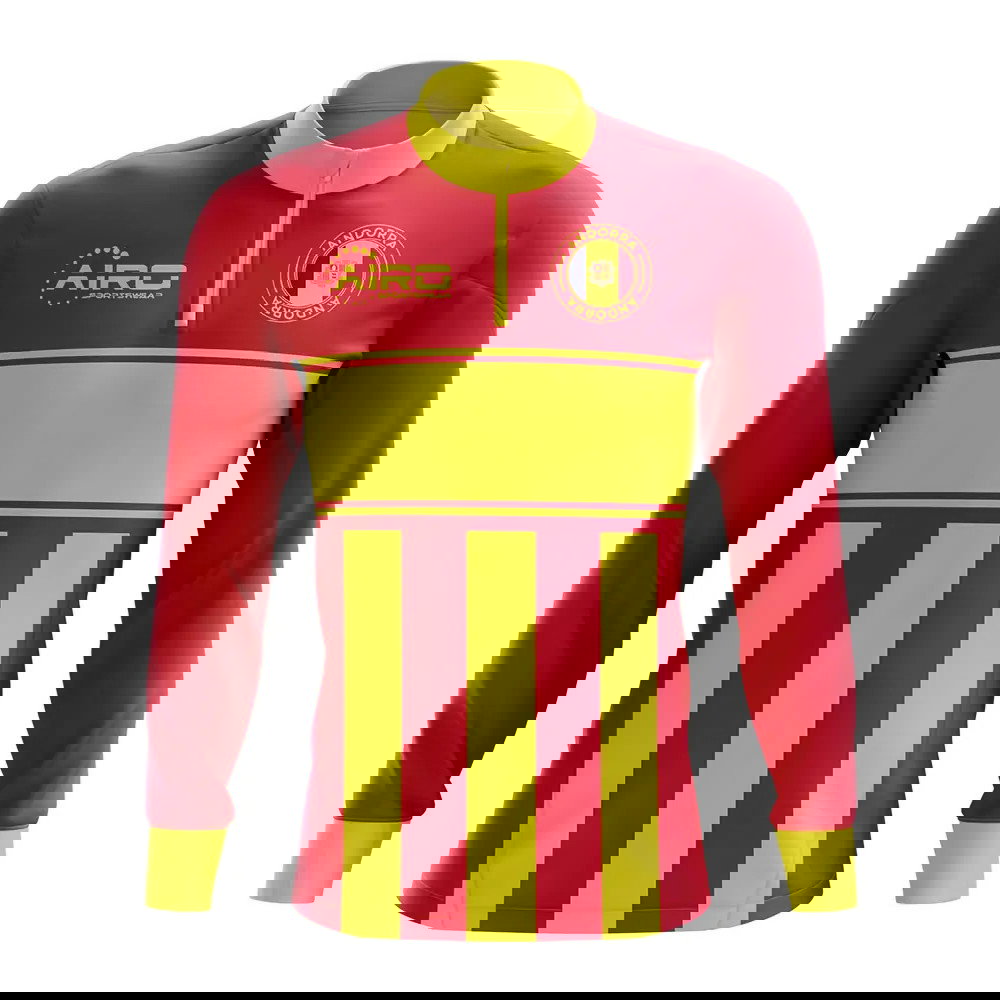 Andorra Concept Football Half Zip Midlayer Top (Red-Yellow)