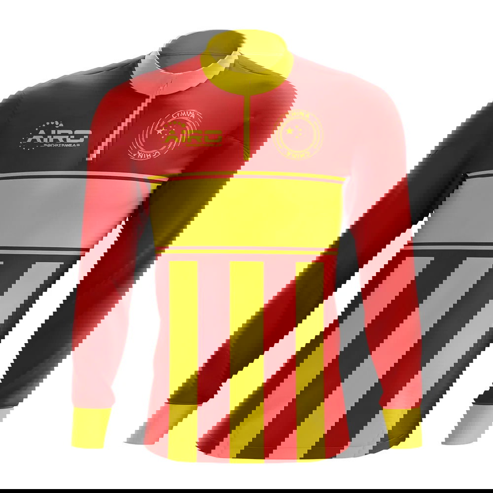 China Concept Football Half Zip Midlayer Top (Red-Yellow)