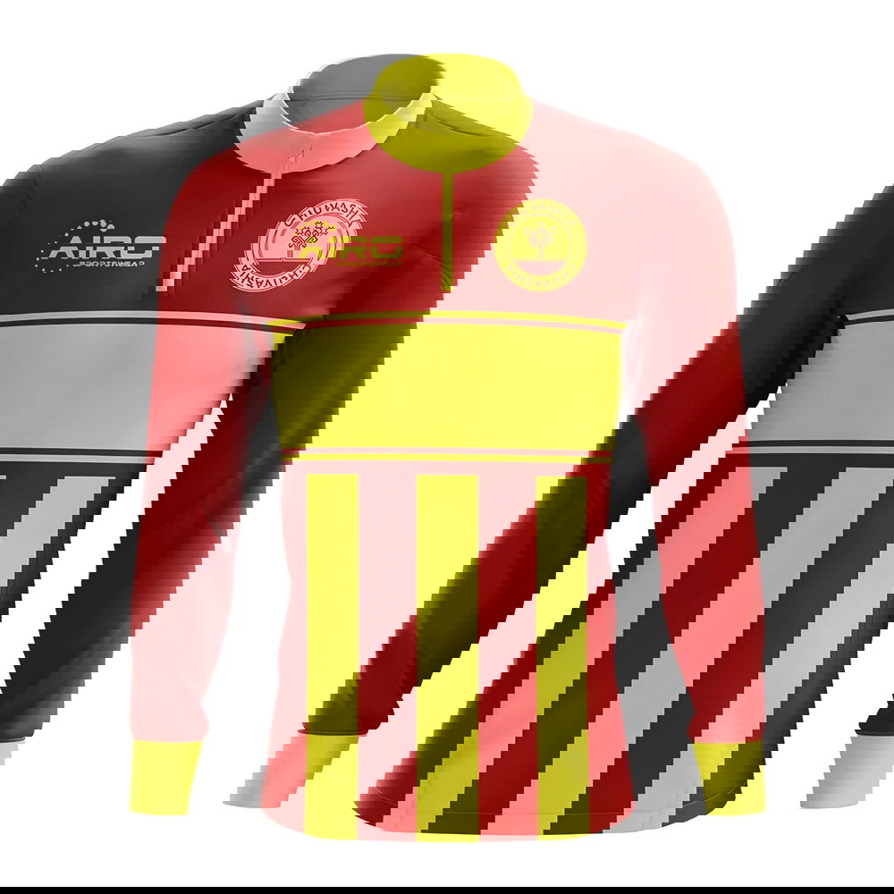 Chuvashia Concept Football Half Zip Midlayer Top (Red-Yellow)