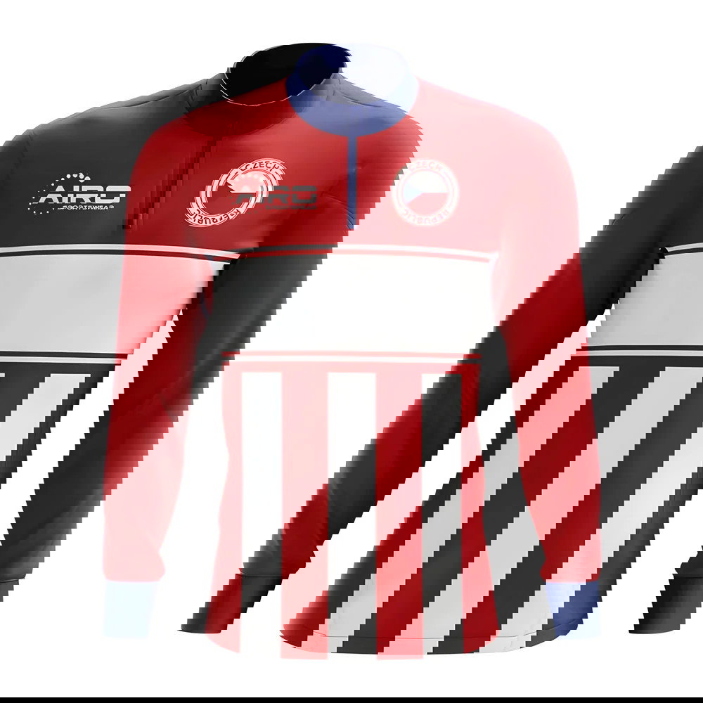 Czech Republic Concept Football Half Zip Midlayer Top (Red-White)