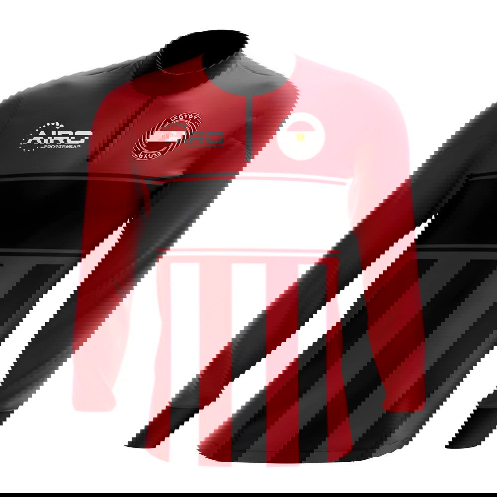 Egypt Concept Football Half Zip Midlayer Top (Red-Black)