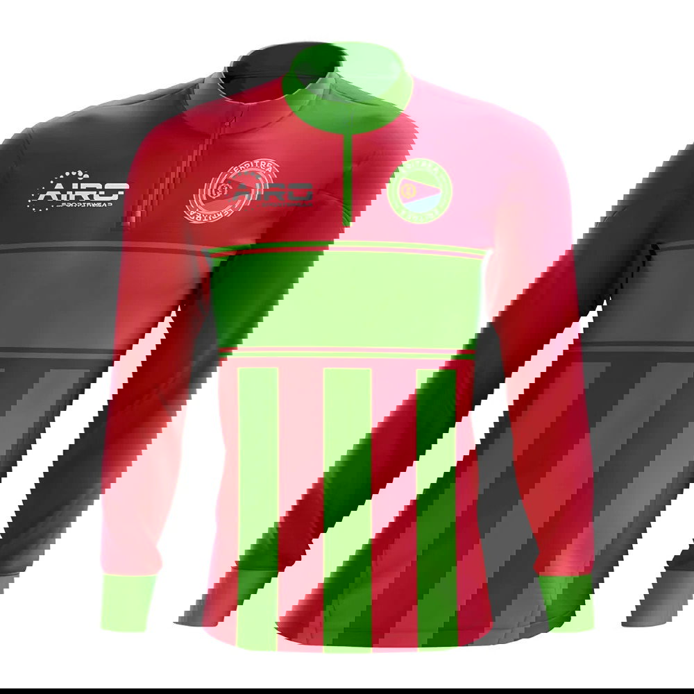 Eritrea Concept Football Half Zip Midlayer Top (Red-Green)