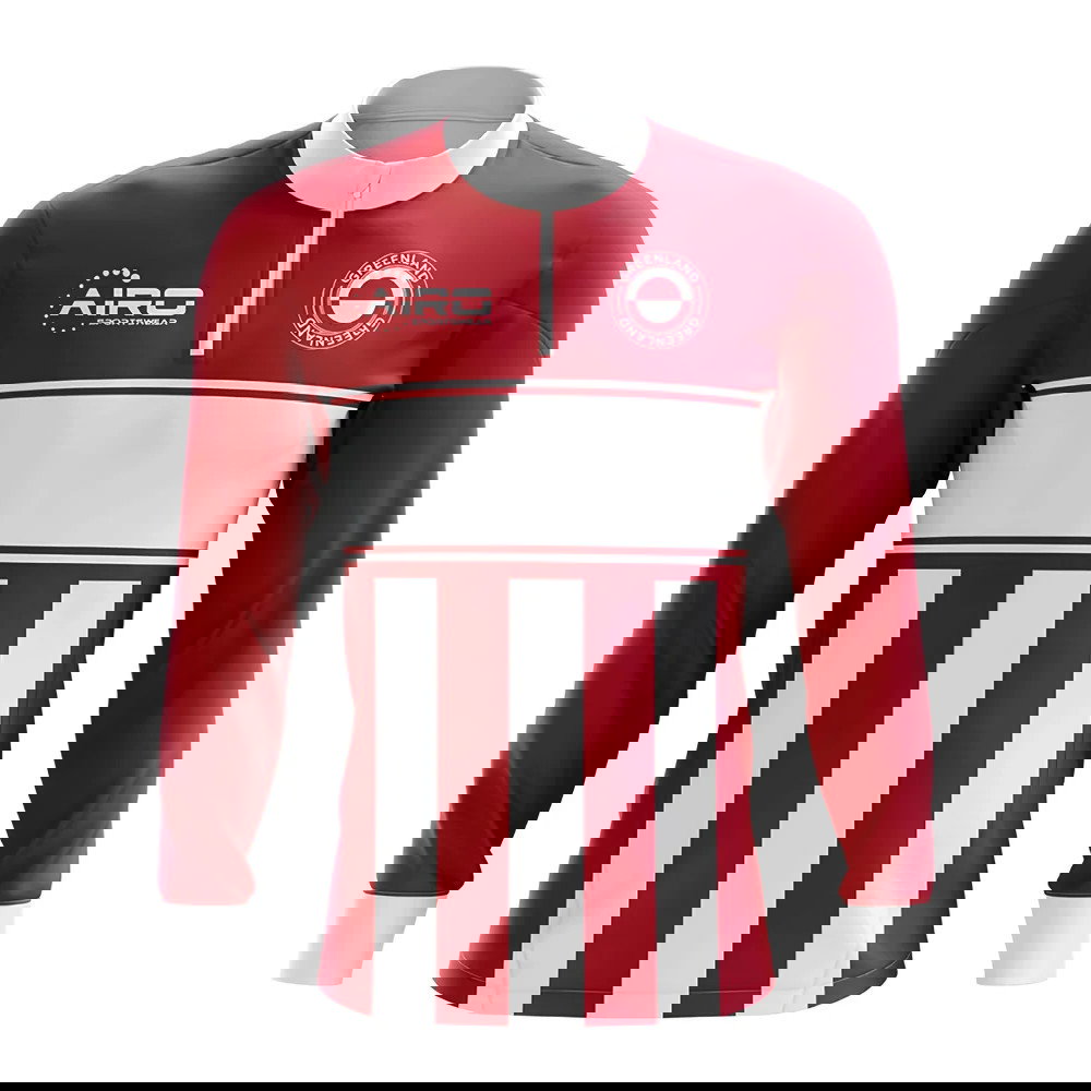 Greenland Concept Football Half Zip Midlayer Top (Red-White)