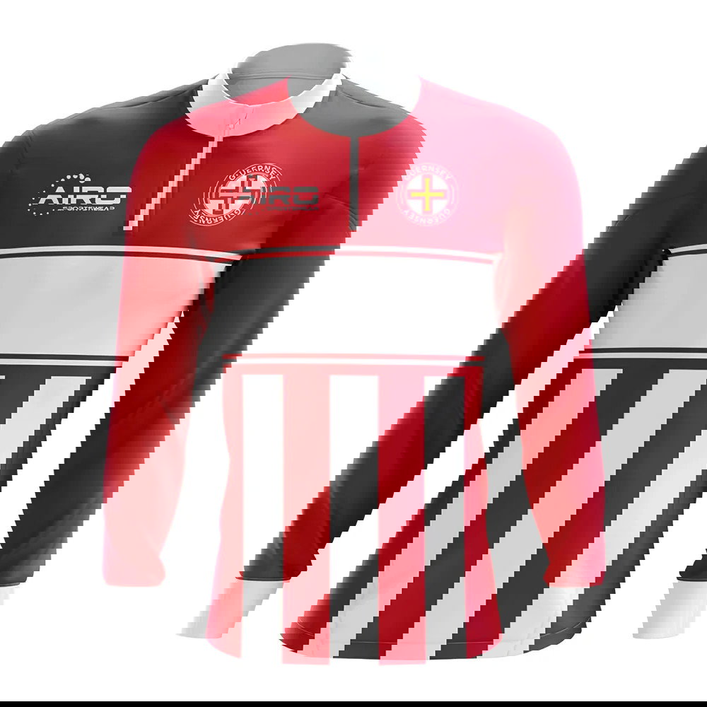 Guernsey Concept Football Half Zip Midlayer Top (Red-White)