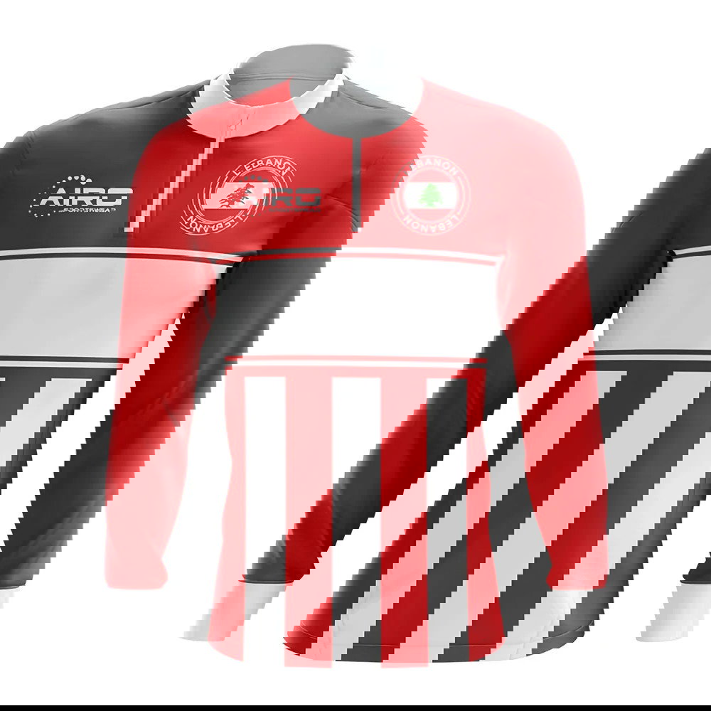 Lebanon Concept Football Half Zip Midlayer Top (Red-White)