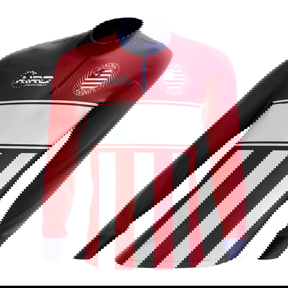 Liberia Concept Football Half Zip Midlayer Top (Red-White)