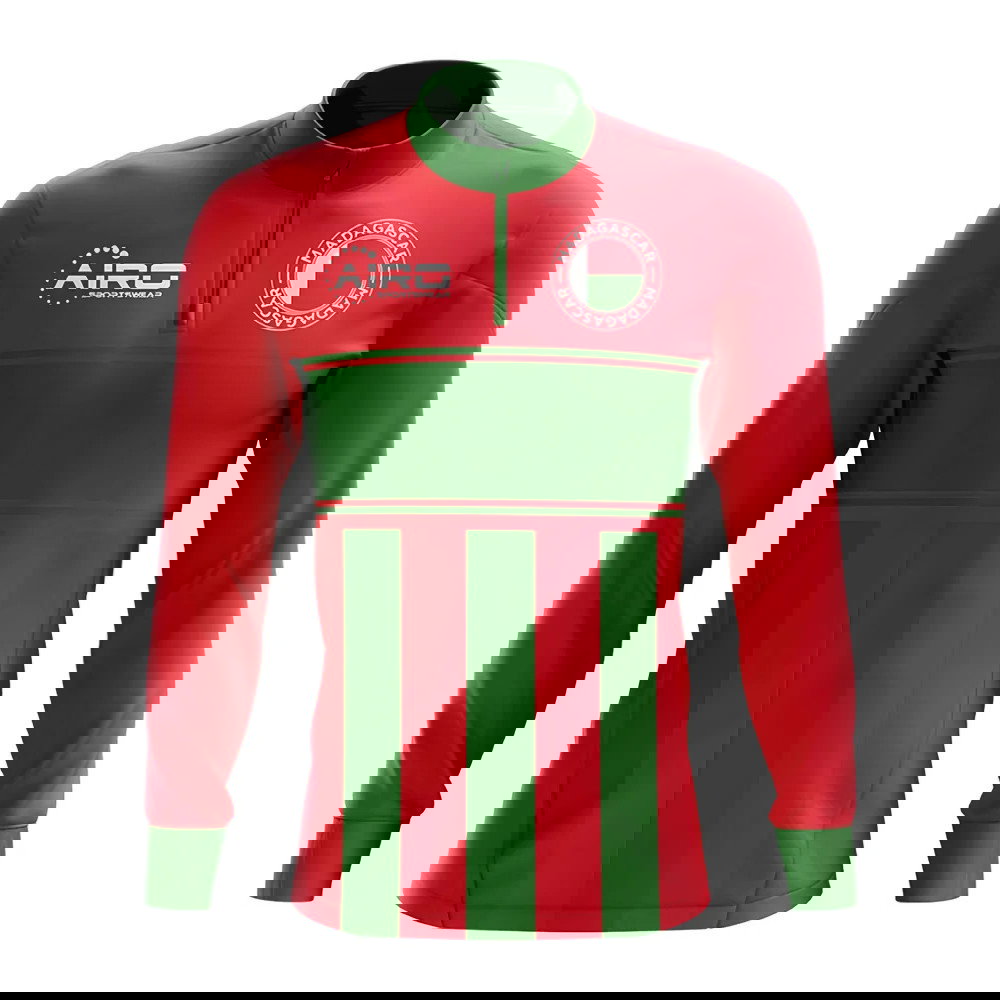 Madagascar Concept Football Half Zip Midlayer Top (Red-Green)