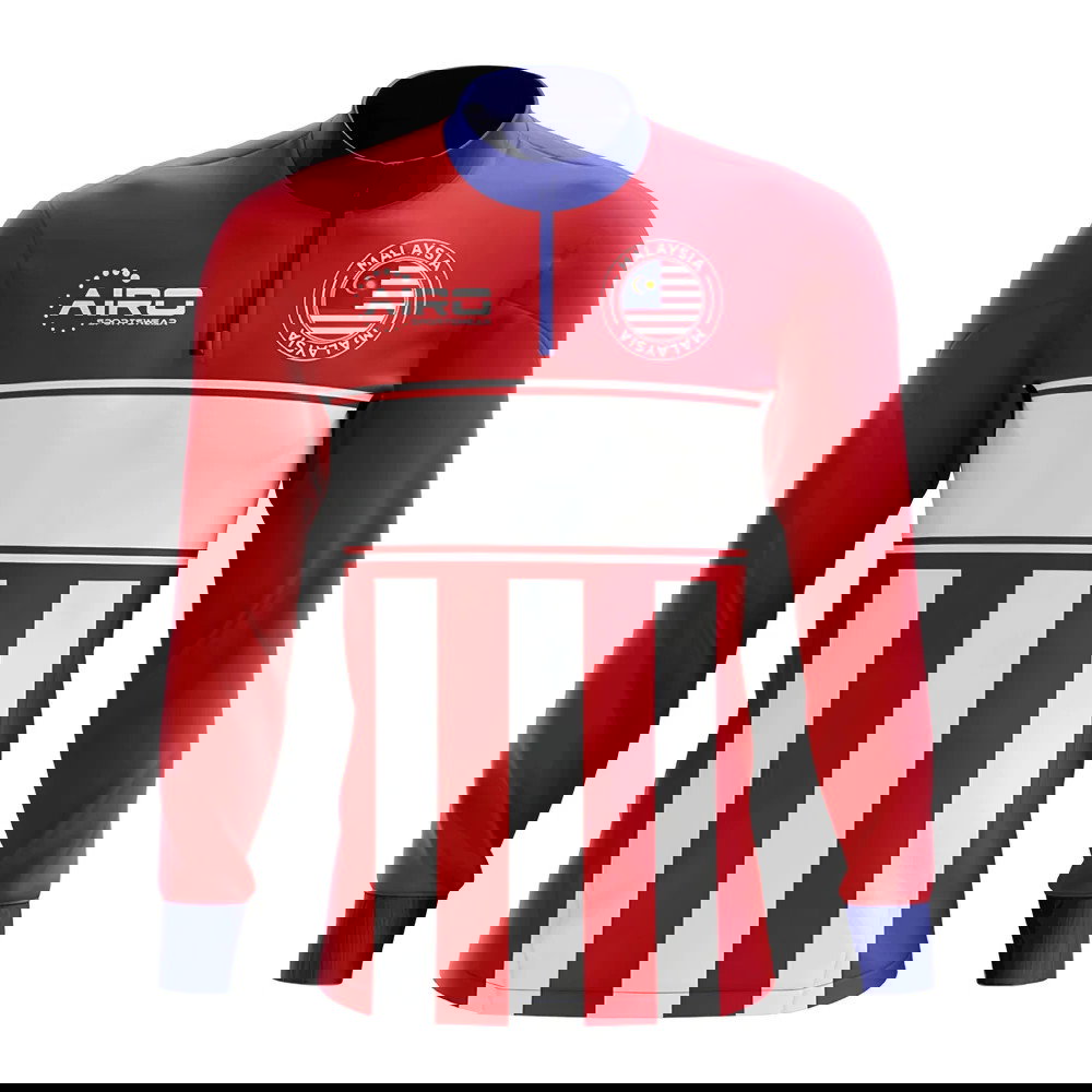 Malaysia Concept Football Half Zip Midlayer Top (Red-White)