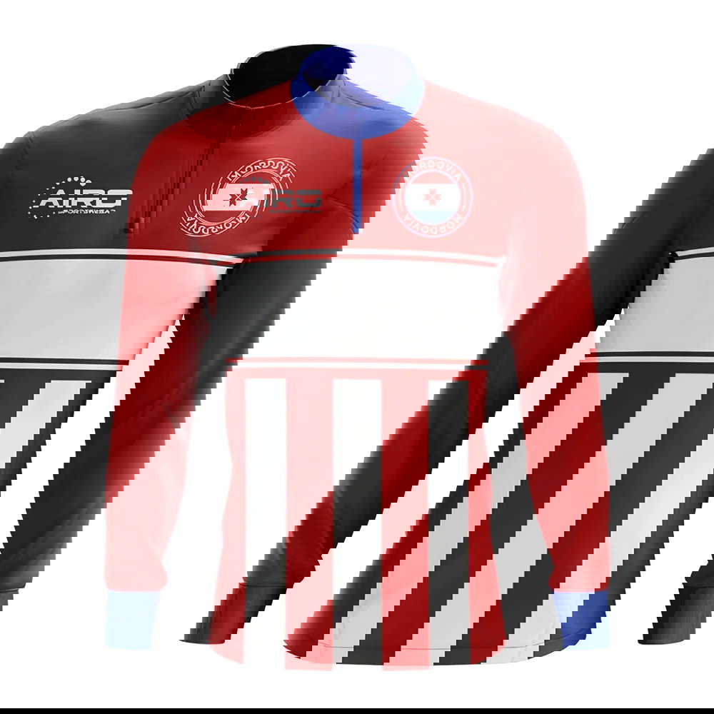 Mordovia Concept Football Half Zip Midlayer Top (Red-White)