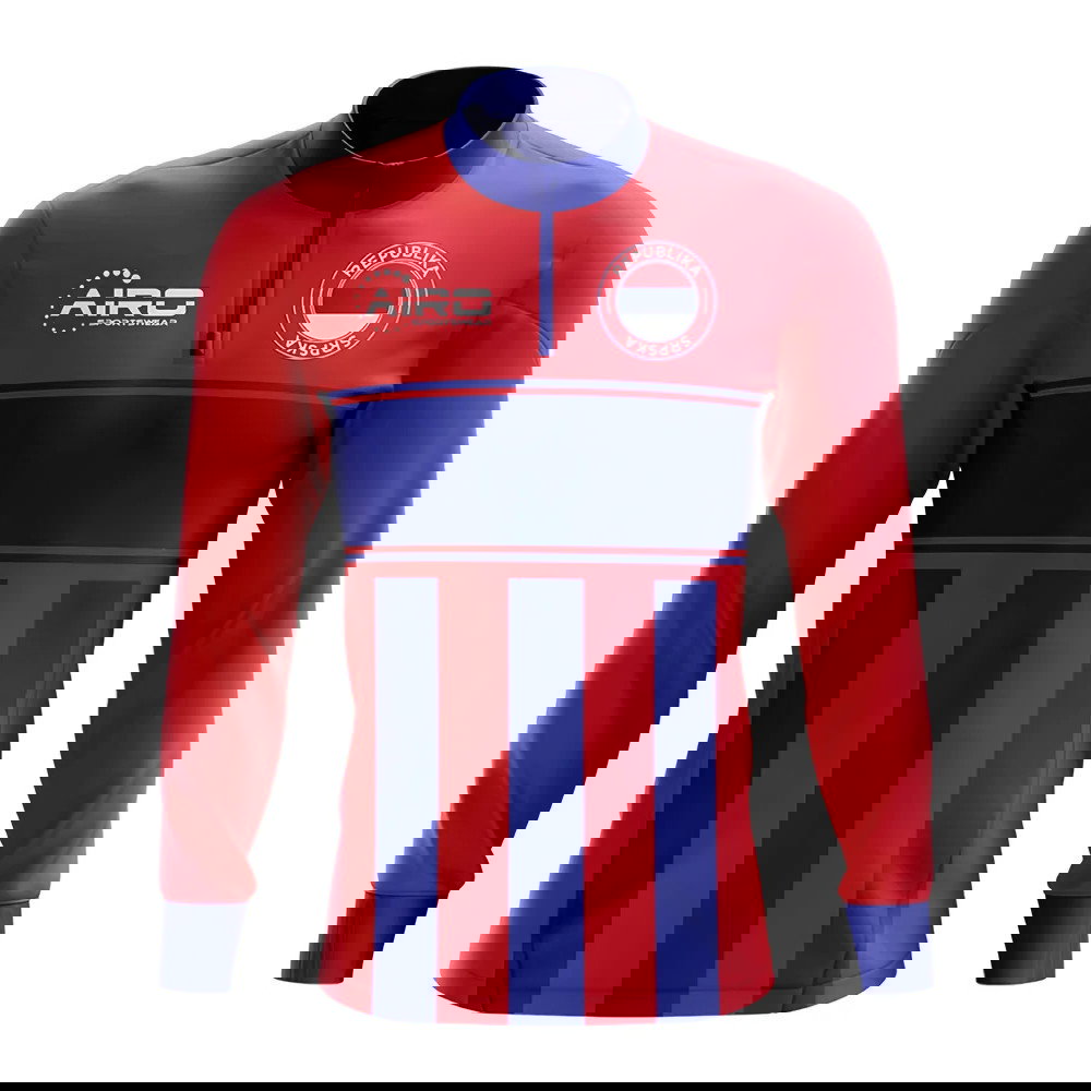 Republika Srpska Concept Football Half Zip Midlayer Top (Red-Blue)