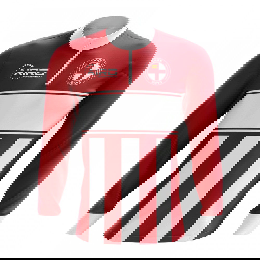 Sark Concept Football Half Zip Midlayer Top (Red-White)