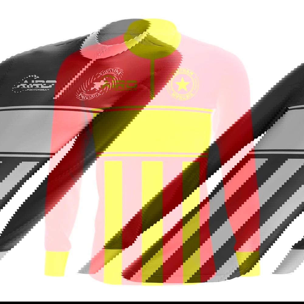 Vietnam Concept Football Half Zip Midlayer Top (Red-Yellow)