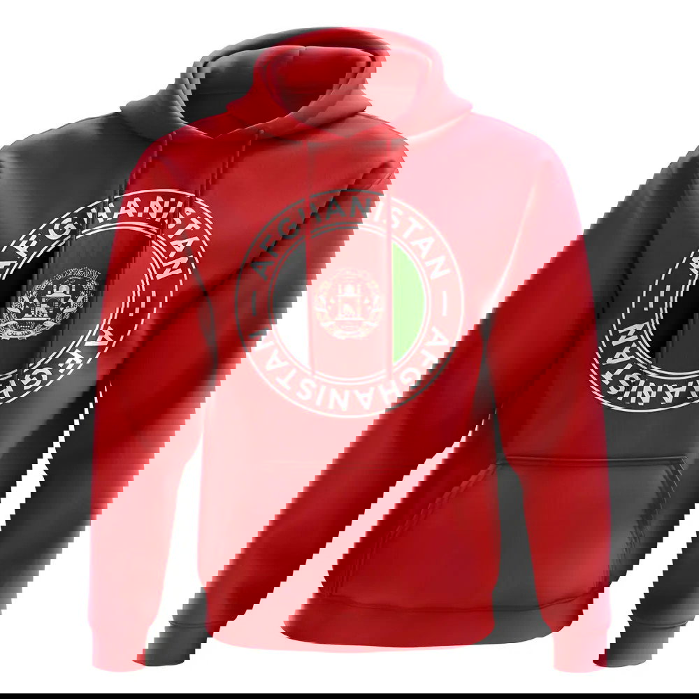 Afghanistan Football Badge Hoodie (Red)
