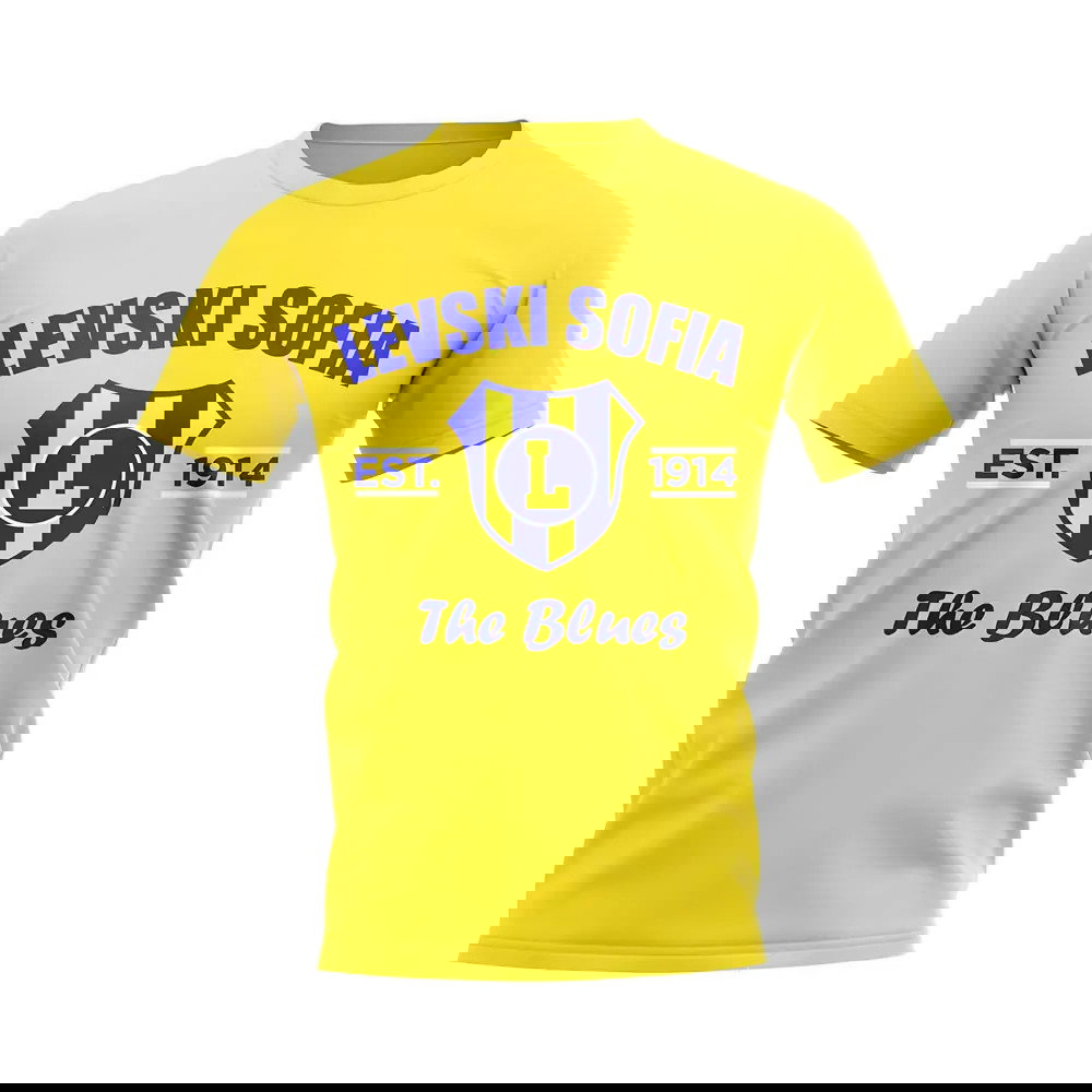 Levski Sofia Established Football T-Shirt (Yellow)