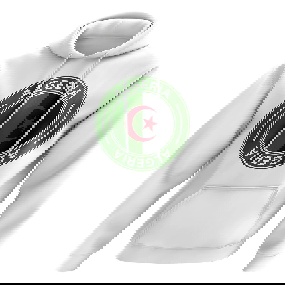 Algeria Football Badge Hoodie (White)