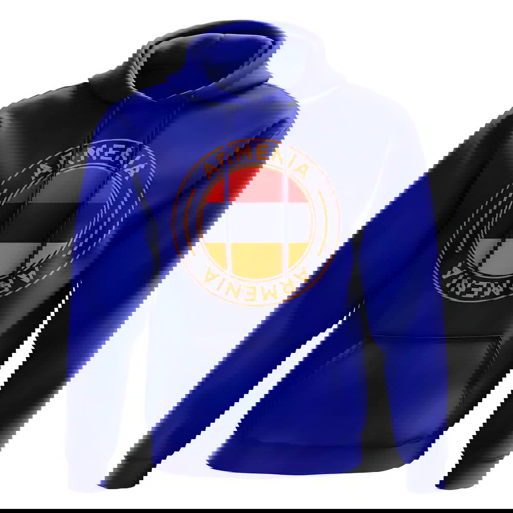 Armenia Football Badge Hoodie (Blue)