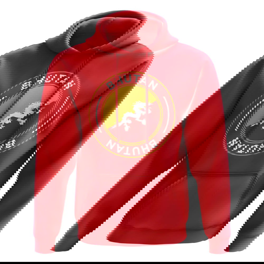 Bhutan Football Badge Hoodie (Red)