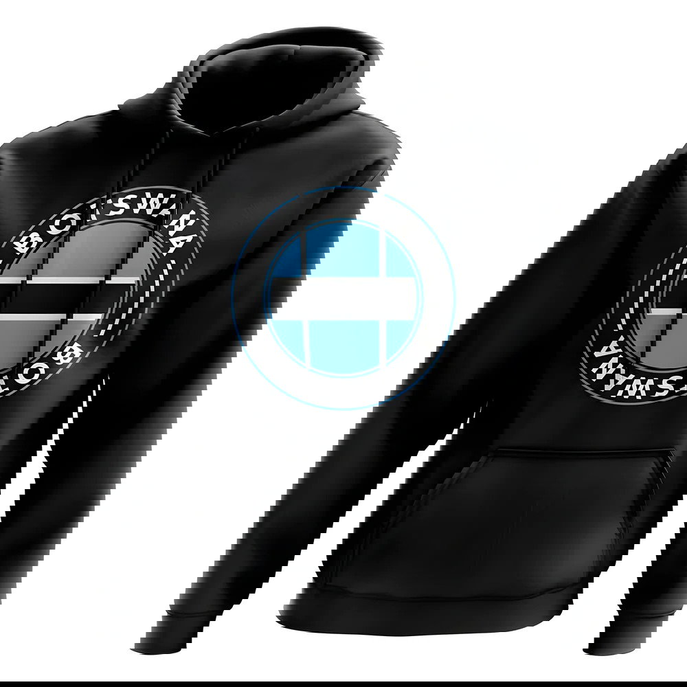 Botswana Football Badge Hoodie (Black)