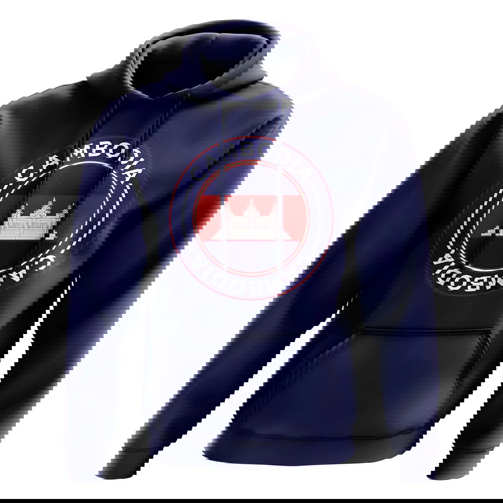 Cambodia Football Badge Hoodie (Navy)