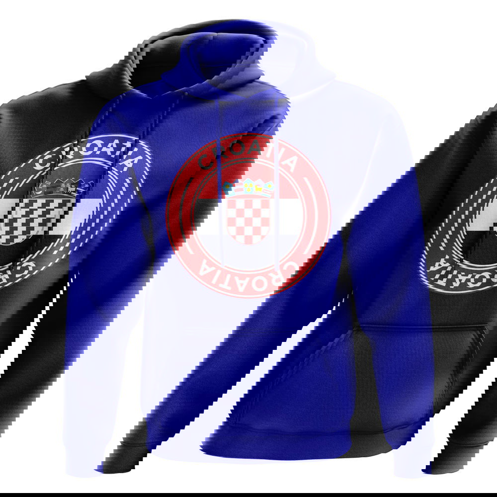 Croatia Football Badge Hoodie (Royal)