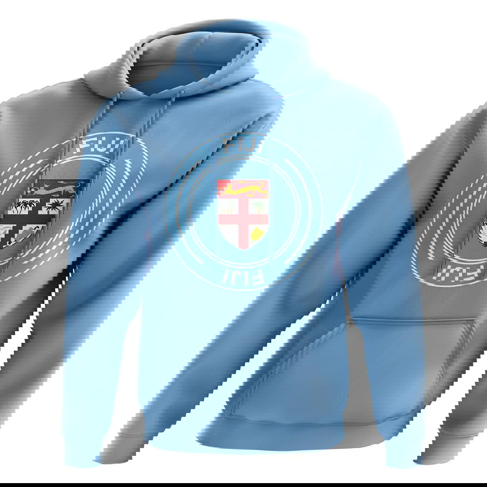 Fiji Football Badge Hoodie (Sky)