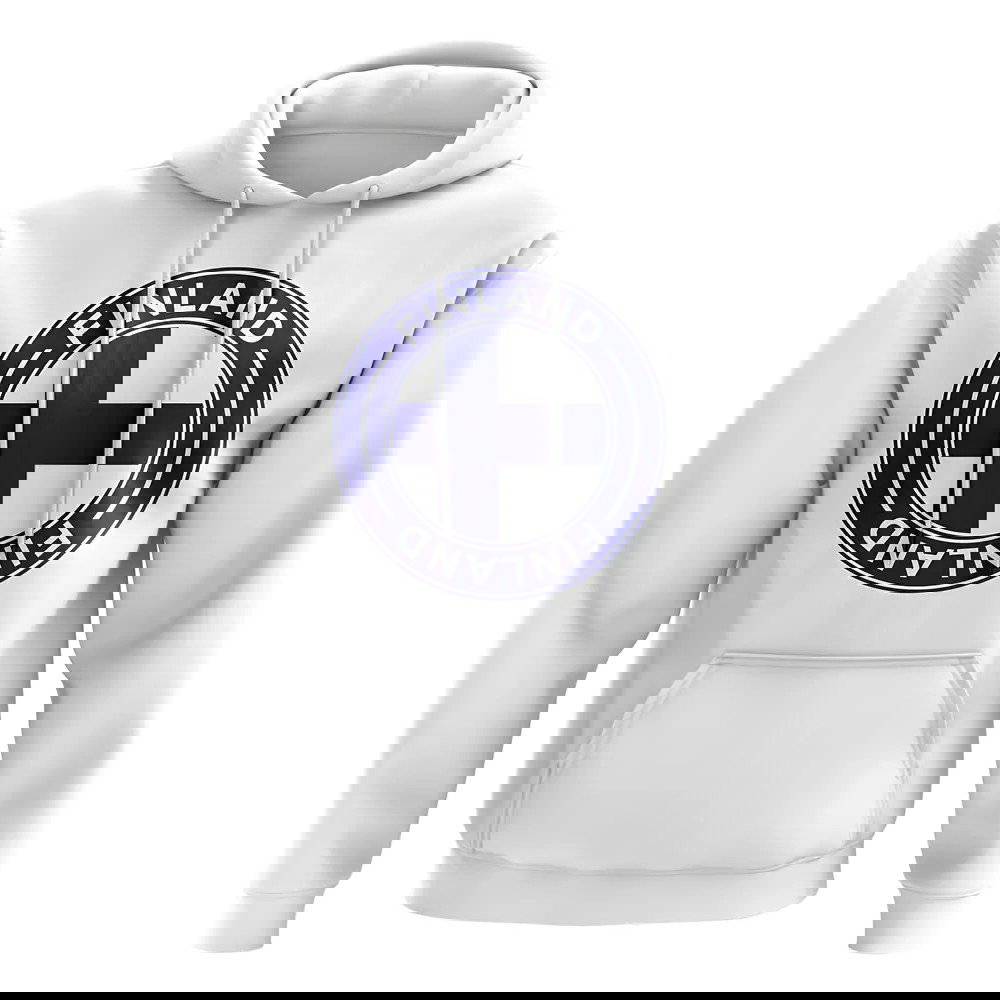 Finland Football Badge Hoodie (White)