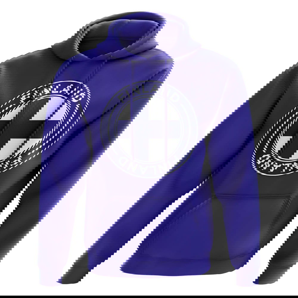 Finland Football Badge Hoodie (Royal)