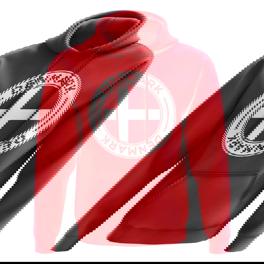 Denmark Football Badge Hoodie (Red)