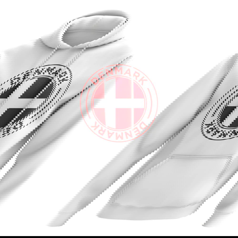 Denmark Football Badge Hoodie (White)