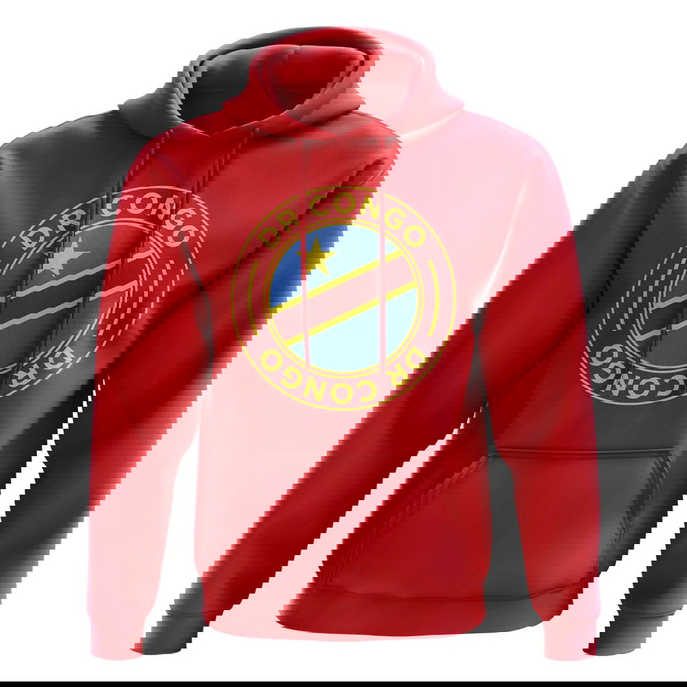 DR Congo Football Badge Hoodie (Red)