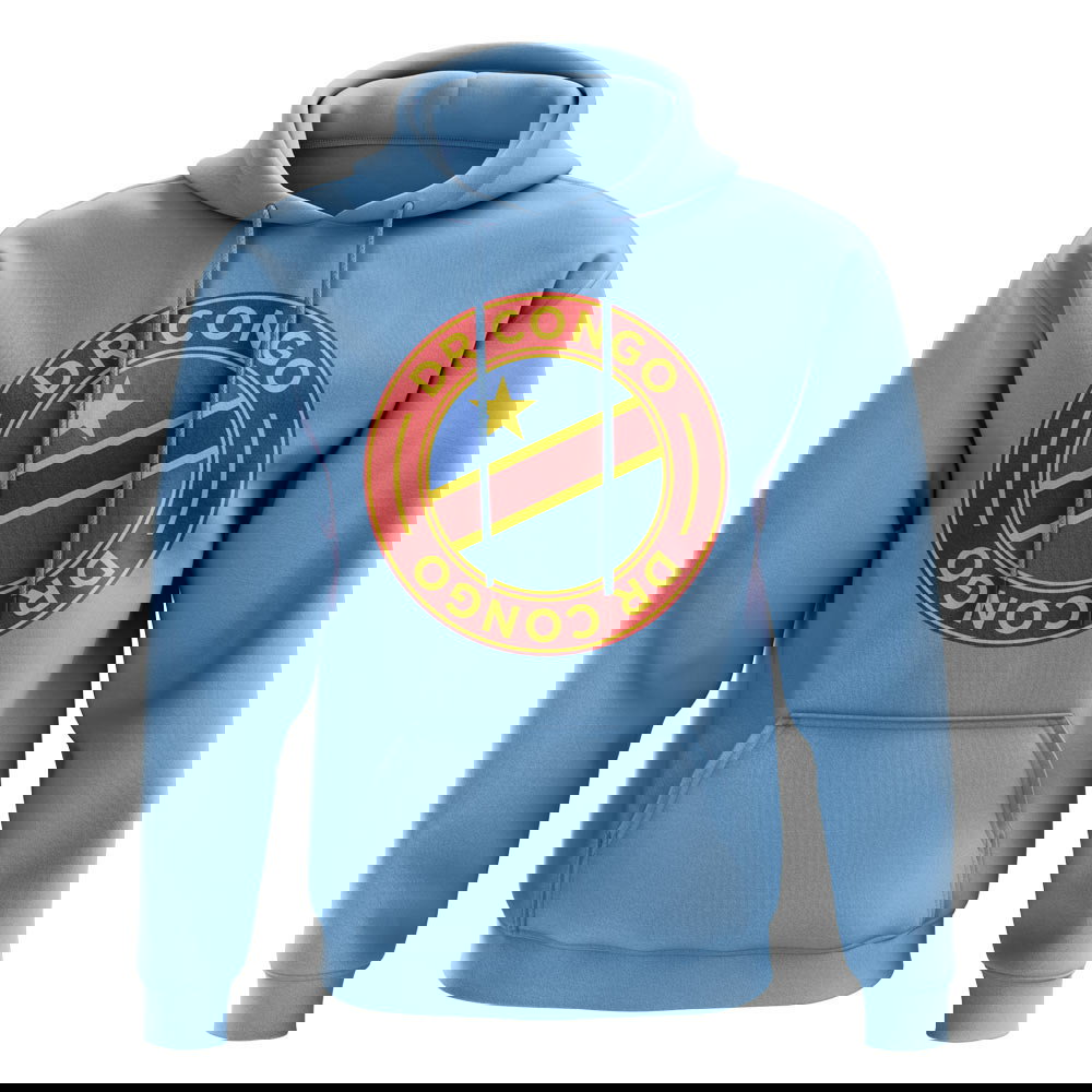 DR Congo Football Badge Hoodie (Sky)