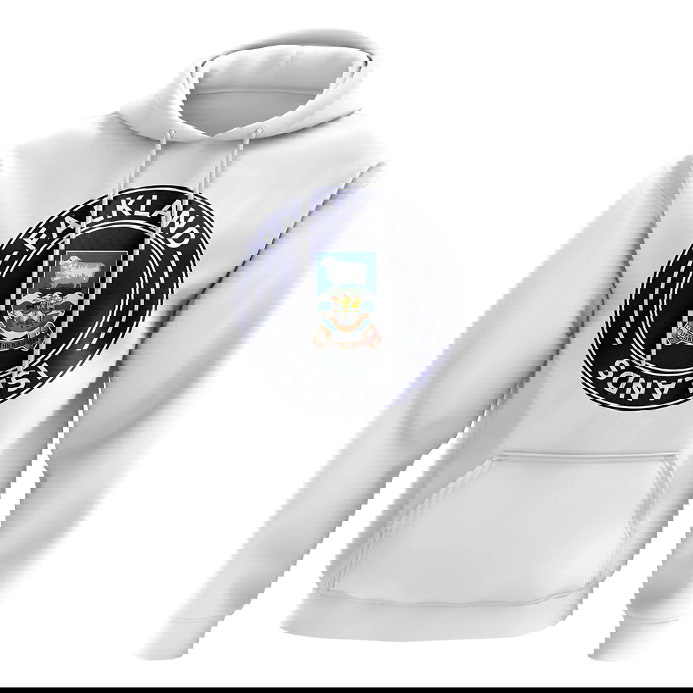 Falkland Islands Football Badge Hoodie (White)