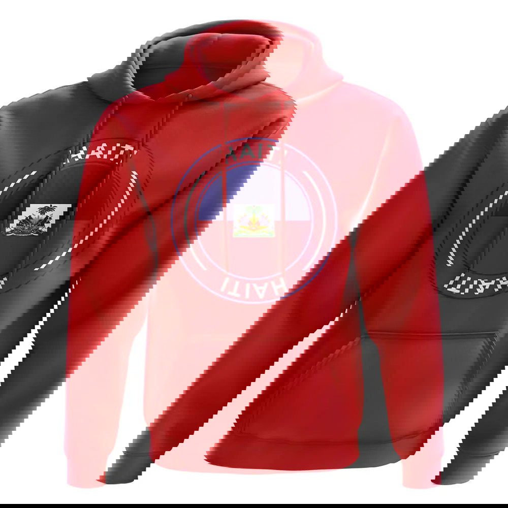 Haiti Football Badge Hoodie (Red)