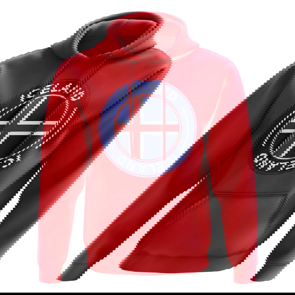 Iceland Football Badge Hoodie (Red)