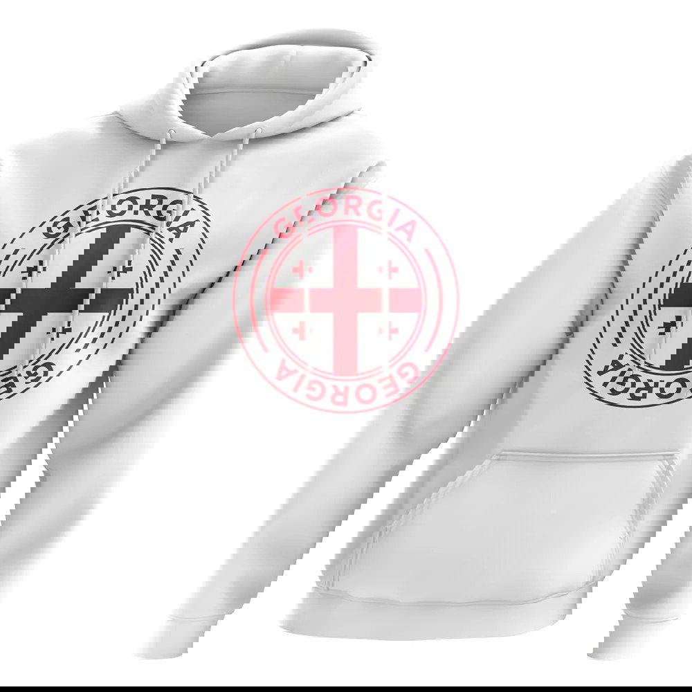 Georgia Football Badge Hoodie (White)