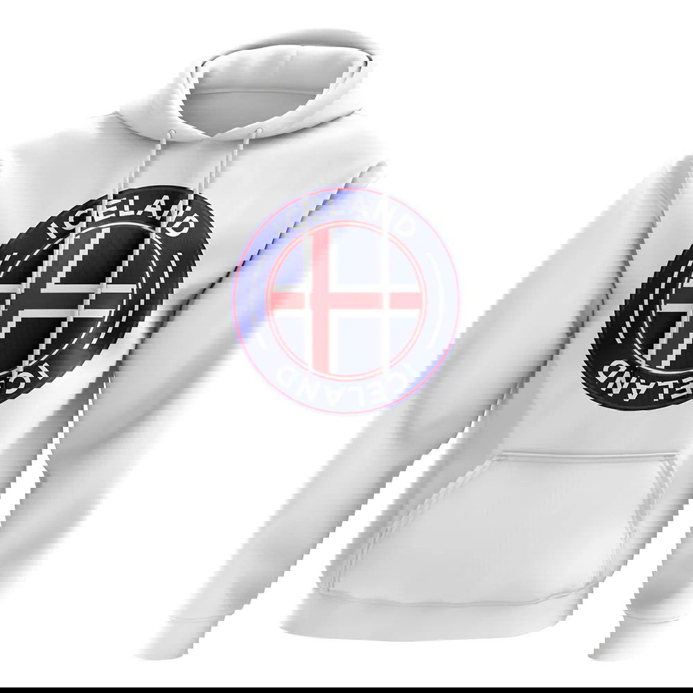 Iceland Football Badge Hoodie (White)