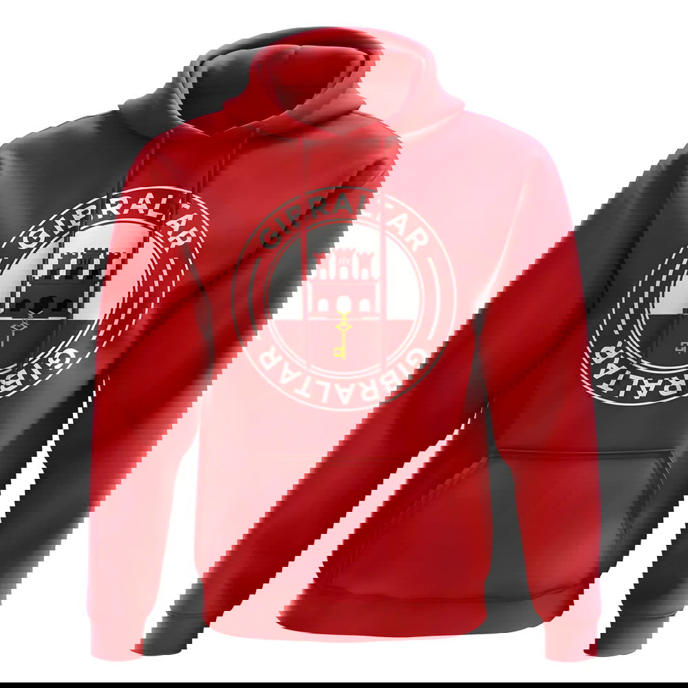 Gibraltar Football Badge Hoodie (Red)