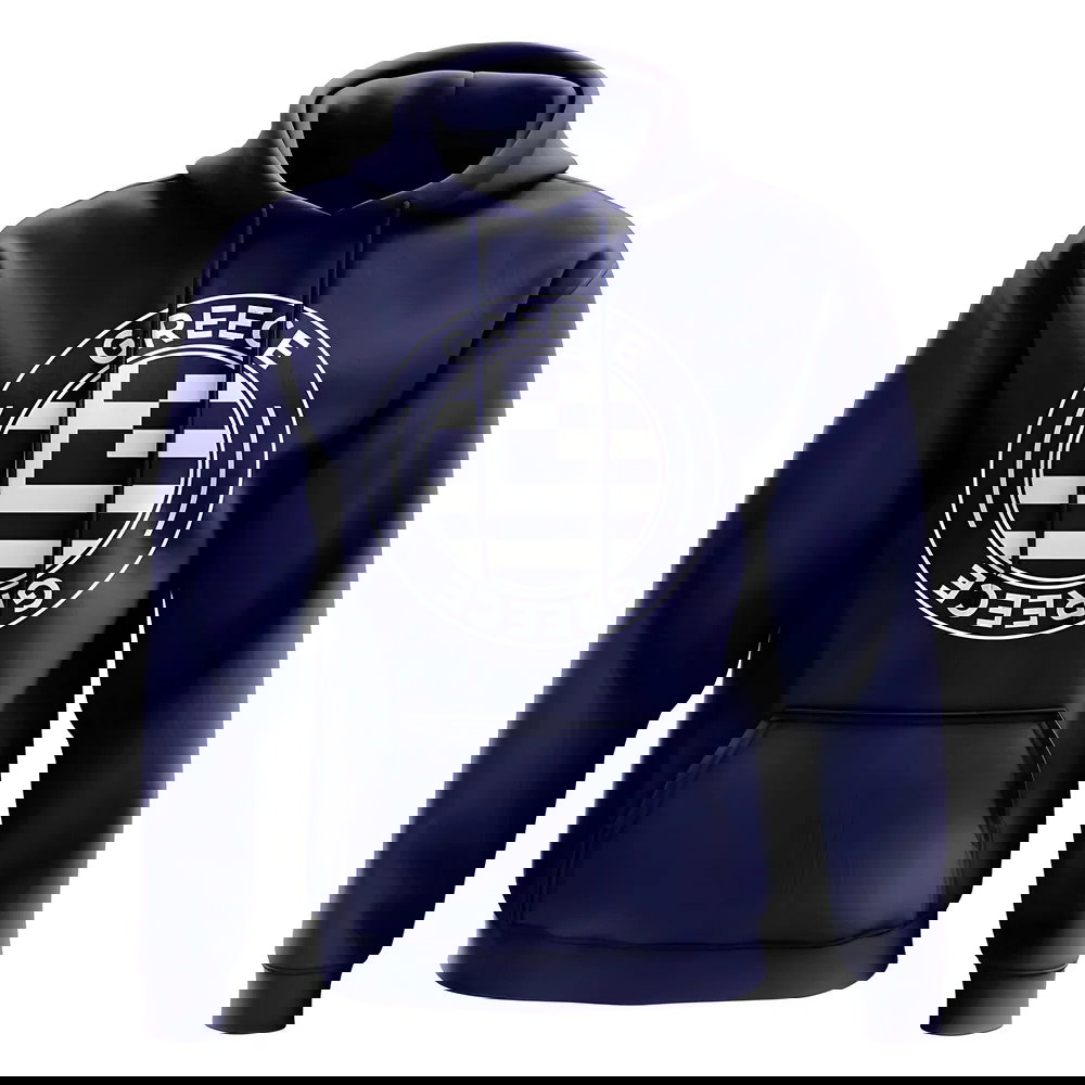 Greece Football Badge Hoodie (Navy)