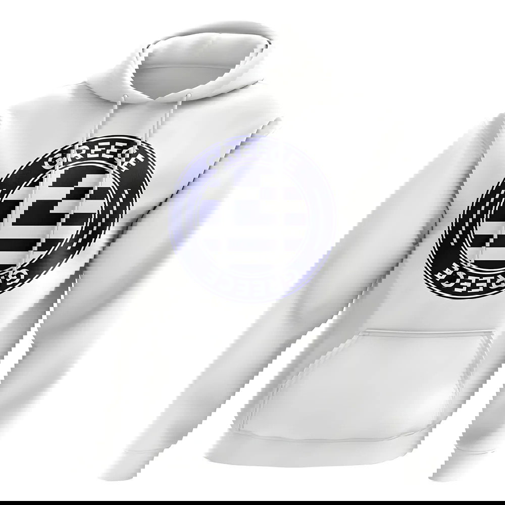 Greece Football Badge Hoodie (White)