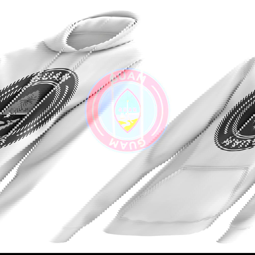 Guam Football Badge Hoodie (White)