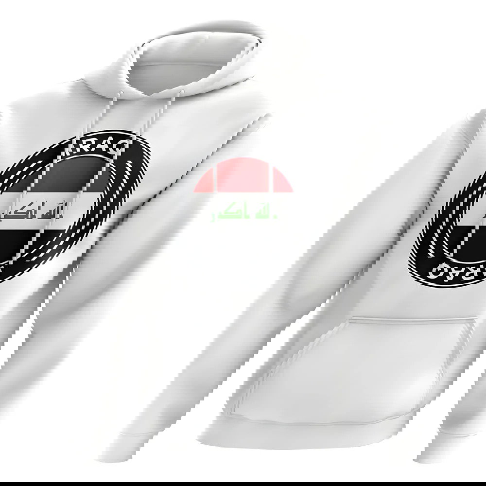 Iraq Football Badge Hoodie (White)