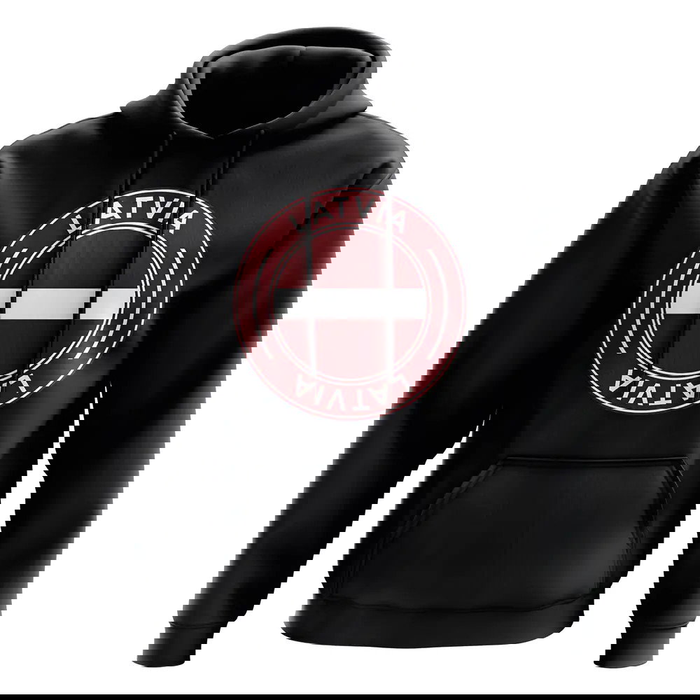 Latvia Football Badge Hoodie (Black)