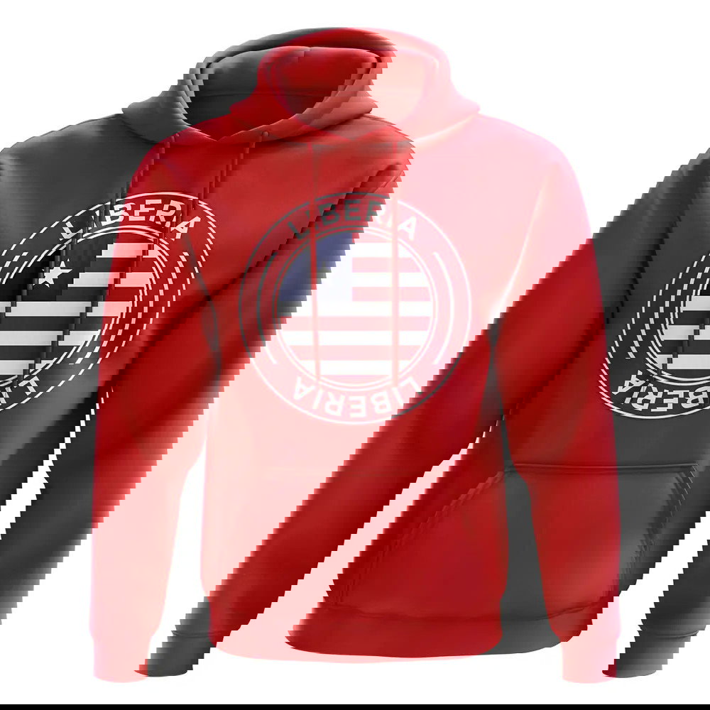 Liberia Football Badge Hoodie (Red)