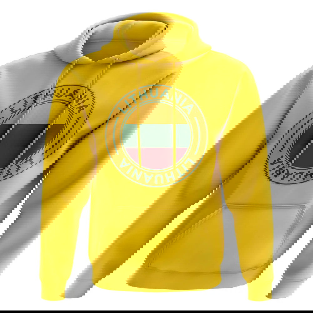 Lithuania Football Badge Hoodie (Yellow)