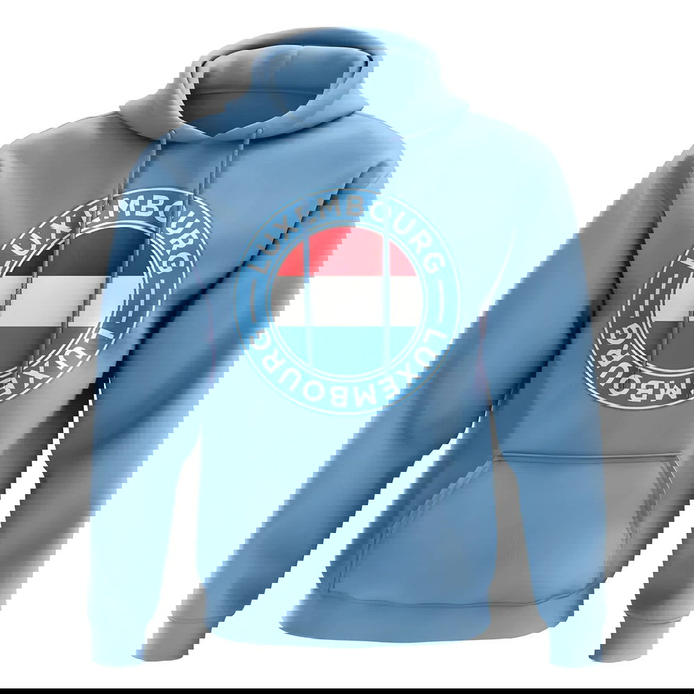 Luxembourg Football Badge Hoodie (Sky)